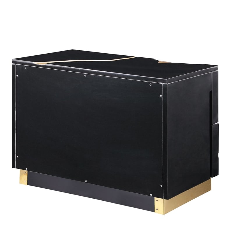 Best Master Furniture Trevello Modern Nightstand (Black/Gold)