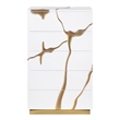 Best Master Furniture Trevello Modern Contemporary 5-Drawer Chest (White/Gold)