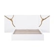Best Master Furniture Trevello Modern California King Bed Frame (White/Gold)