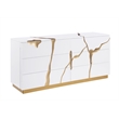 Best Master Furniture Trevello 5-Piece California King Bedroom Set (White/Gold)