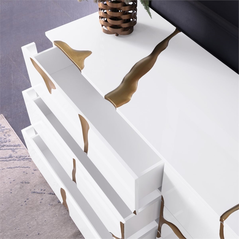 Best Master Furniture Trevello 5-Piece California King Bedroom Set (White/Gold)