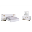 Best Master Furniture Trevello 5-Piece California King Bedroom Set (White/Gold)