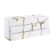 Best Master Furniture Trevello Modern 6-Drawer Dresser (White/Gold)