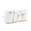 Best Master Furniture Trevello Modern 6-Drawer Dresser (White/Gold)