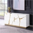 Best Master Furniture Trevello Modern 6-Drawer Dresser (White/Gold)