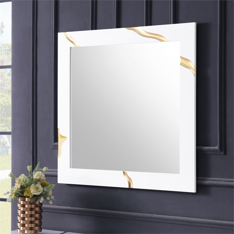 Best Master Furniture Trevello 5-Piece Eastern King Bed Set (White/Gold)