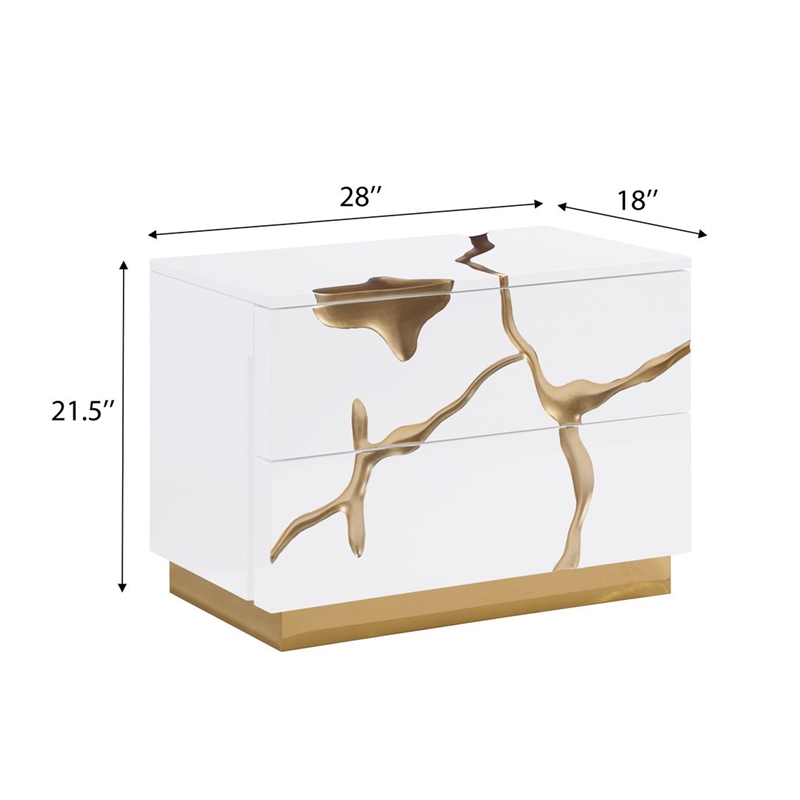 Best Master Furniture Trevello 5-Piece Eastern King Bed Set (White/Gold)