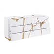 Best Master Furniture Trevello 5-Piece Eastern King Bed Set (White/Gold)