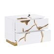 Best Master Furniture Trevello Modern Nightstand (White/Gold)