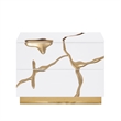 Best Master Furniture Trevello Modern Nightstand (White/Gold)