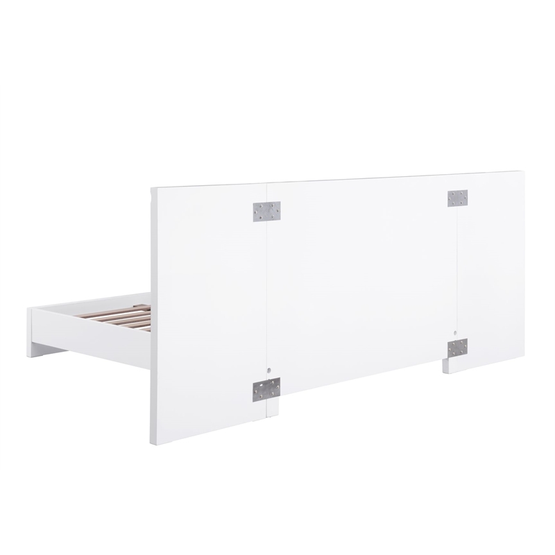 Best Master Furniture Trevello Modern Queen Bed Frame (White/Gold)