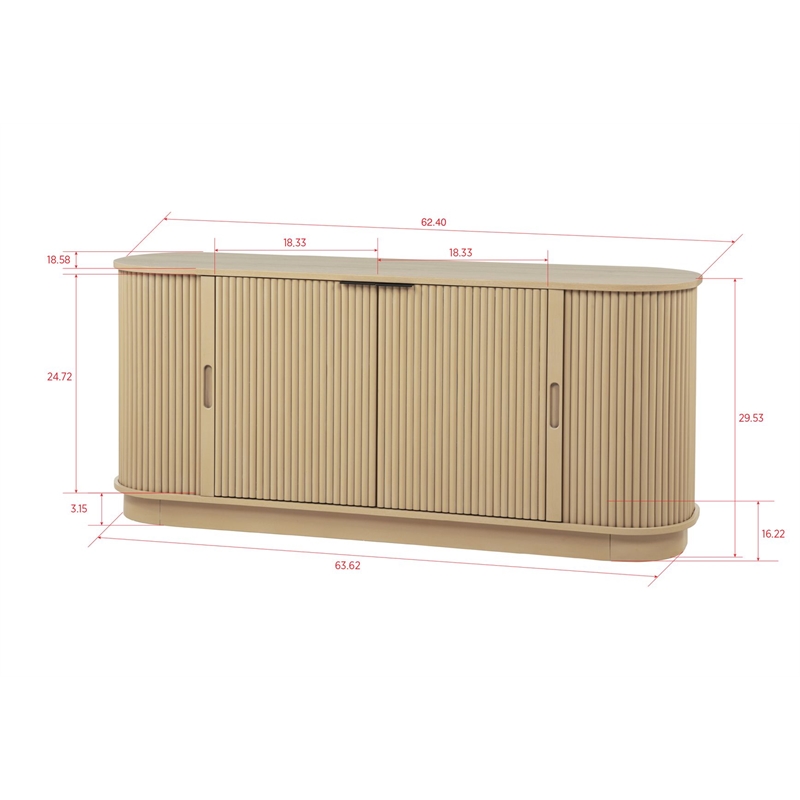 Best Master Furniture Halcrest Mid-Century Sideboard (Light Oak)