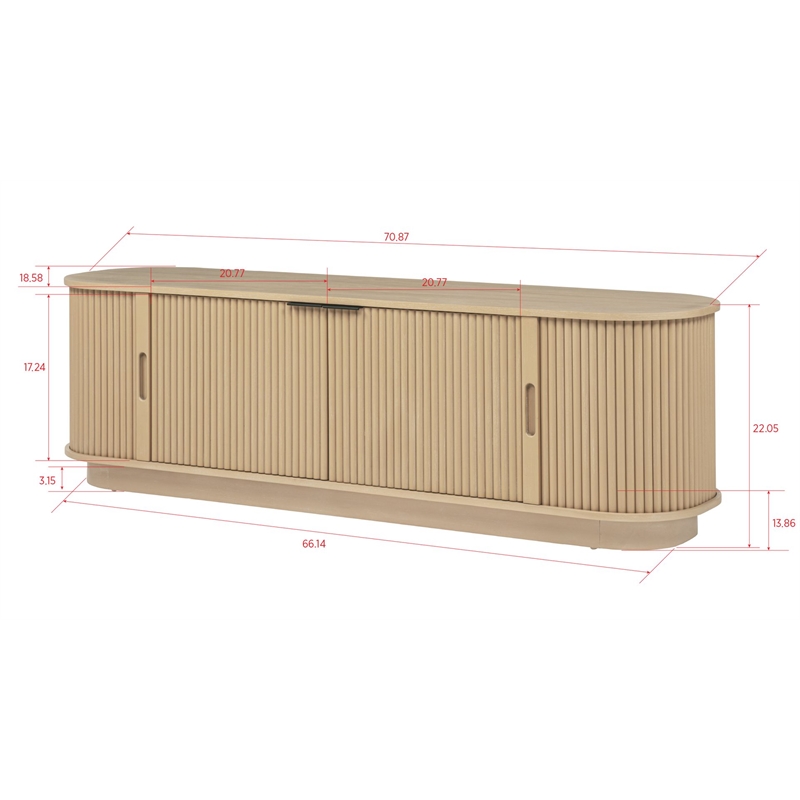 Best Master Furniture Halcrest Mid-Century TV Stand (Light Oak)