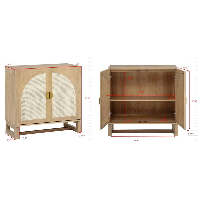 Best Master Furniture Cora 2-Door Accent Cabinet (Light Oak)