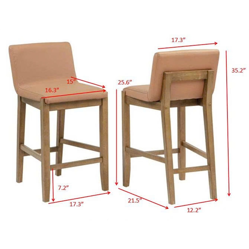 Best Master Furniture Creston Faux Leather Bar Chairs (Brown) - Set of 2