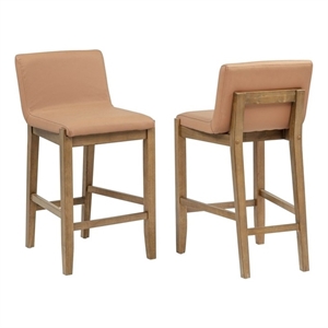 Best Master Furniture Creston Faux Leather Bar Chairs (Brown) - Set of 2