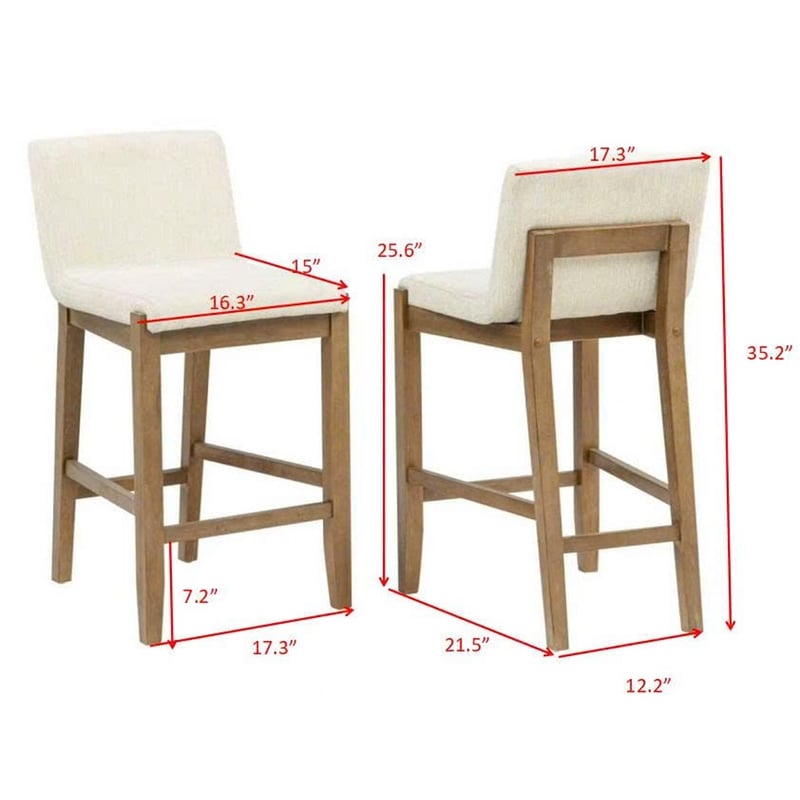 Best Master Furniture Creston Fabric Bar Chairs (Beige) - Set of 2
