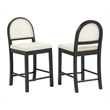 Best Master Furniture Calix Fabric Bar Chairs (Beige/Black) - Set of 2