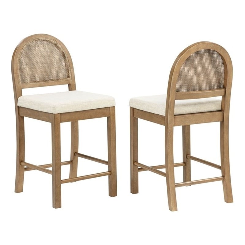 Best Master Furniture Calix Fabric Bar Chairs (Beige/Brown) - Set of 2