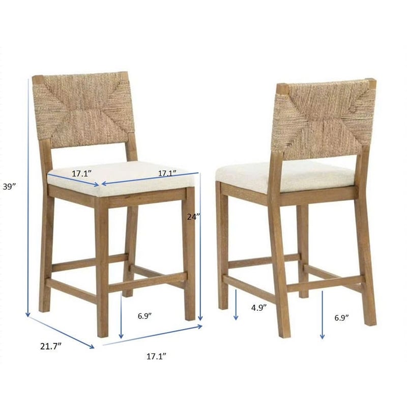 Best Master Furniture Channing Fabric Bar Chairs (Brown) - Set of 2