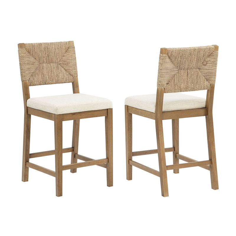 Best Master Furniture Channing Fabric Bar Chairs (Brown) - Set of 2