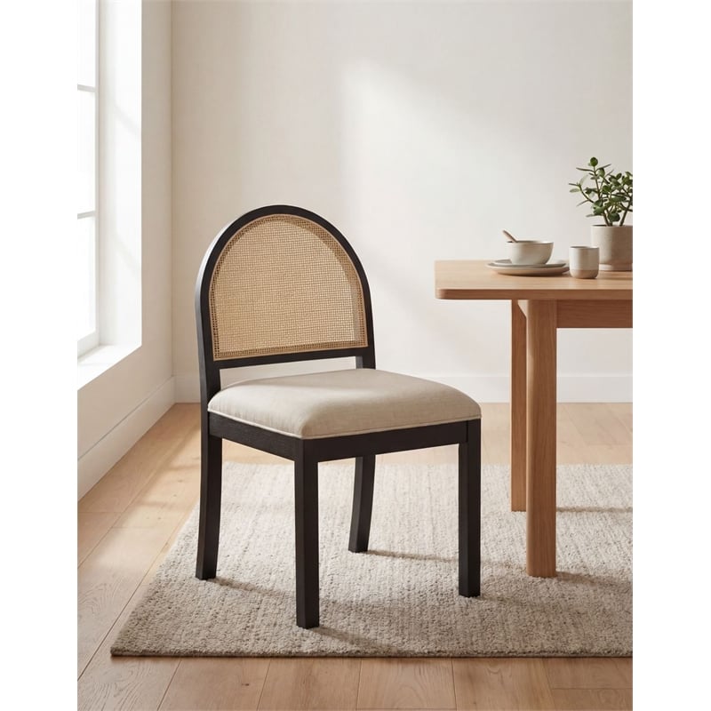 Best Master Furniture Daxon Fabric Dining Chairs (Beige/Black) - Set of 2