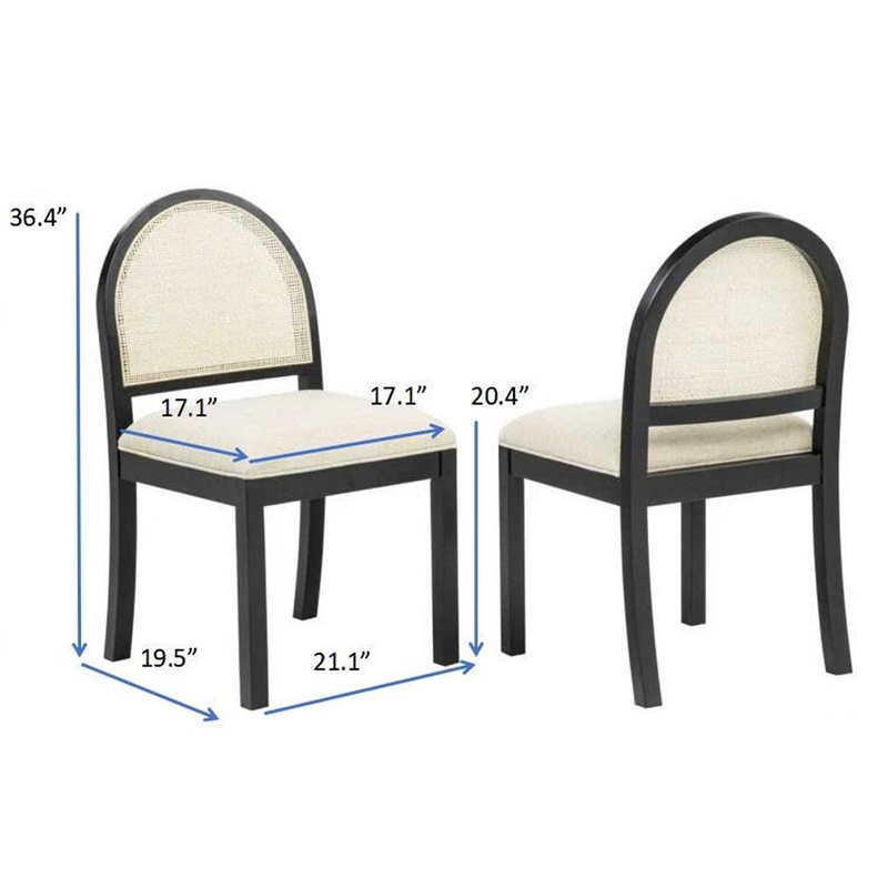 Best Master Furniture Daxon Fabric Dining Chairs (Beige/Black) - Set of 2