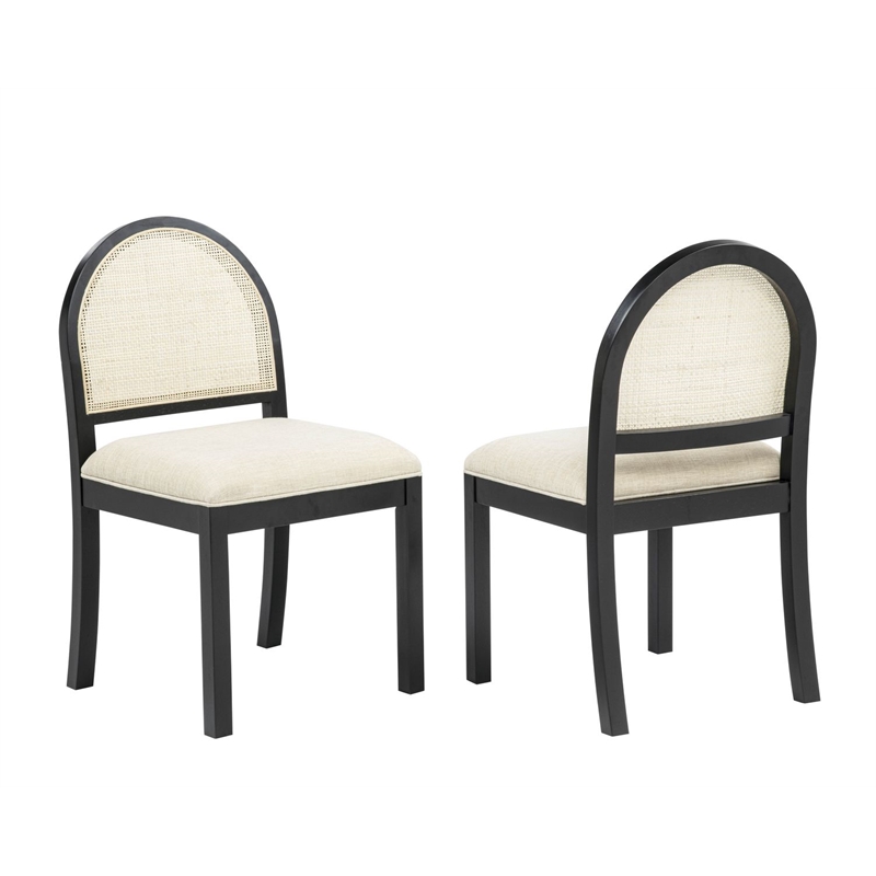 Best Master Furniture Daxon Fabric Dining Chairs (Beige/Black) - Set of 2