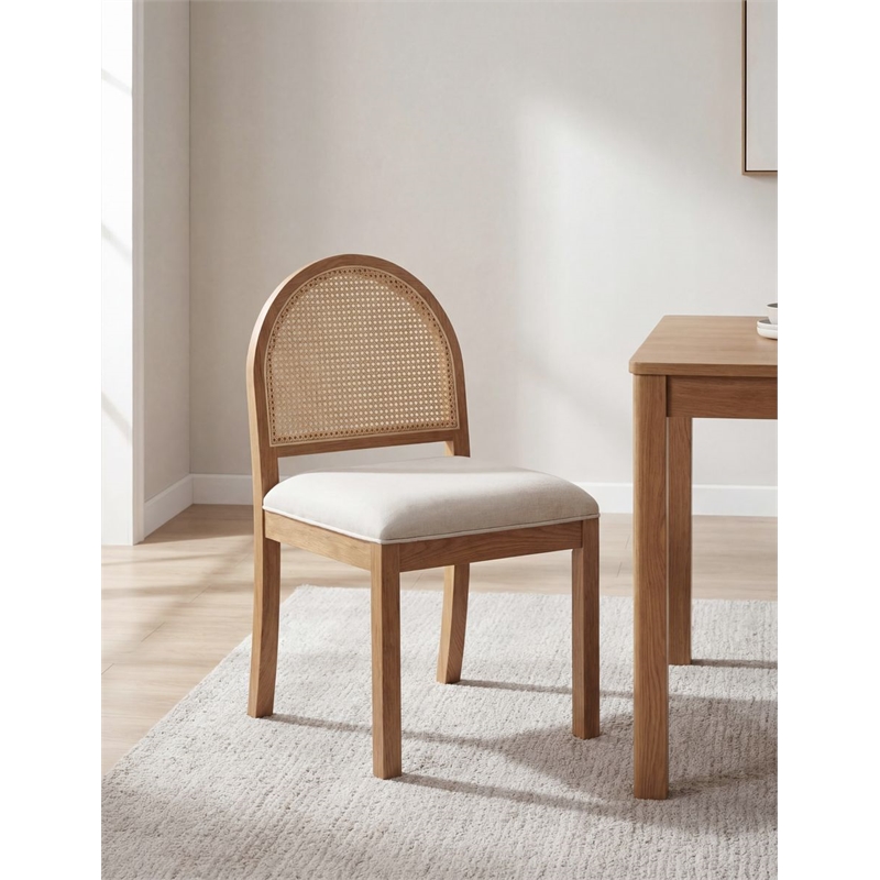 Best Master Furniture Daxon Fabric Dining Chairs (Beige/Brown) - Set of 2