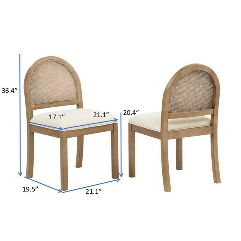 Best Master Furniture Daxon Fabric Dining Chairs (Beige/Brown) - Set of 2