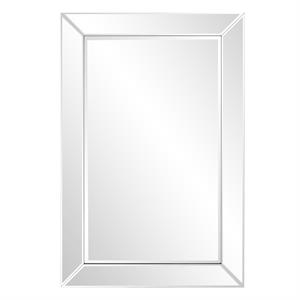 howard elliott camden rectangular frame wood vanity mirror in clear mirrored