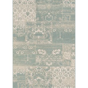 afuera power-loomed country cottage area rug in sea mist/ivory