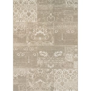 afuera power-loomed country cottage area rug in beige/ivory