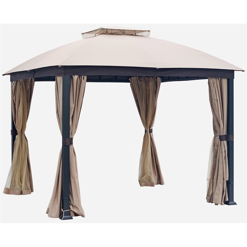 10' x 13' Gazebo Top Canopy Replacement 2 tier UV Patio Outdoor Sunshade Cover