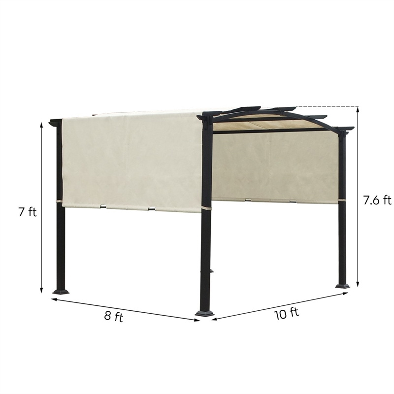 Cloud Mountain 10x8 Pergola Gazebo Canopy Outdoor Sun Shelter in Beige ...