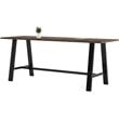 KFI Midtown 3' x 9' Wood Top Bar Height Conference Table in Studio Teak