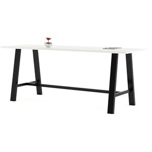KFI Midtown 3' x 9' Wood Top Bar Height Conference Table in Designer White
