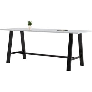 kfi midtown wood top height conference table in fashion gray