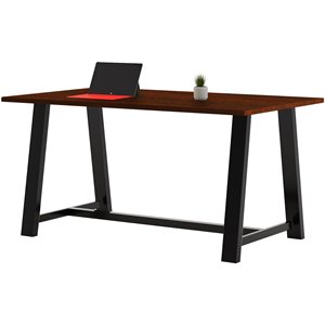 KFI Midtown 3' x 6' Wood Top Counter Height Conference Table in Mahogany
