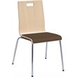KFI JIVE Stylish Wooden Fabric Seat Cafe Dining Side Chair in Natural and Fudge