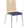 KFI JIVE Stylish Wooden Vinyl Seat Cafe Dining Side Chair in Natural and Grape