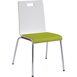 kfi jive stylish wooden fabric seat cafe dining side chair in white and avocado