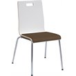 KFI JIVE Stylish Wooden Fabric Seat Cafe Dining Side Chair in White and Fudge