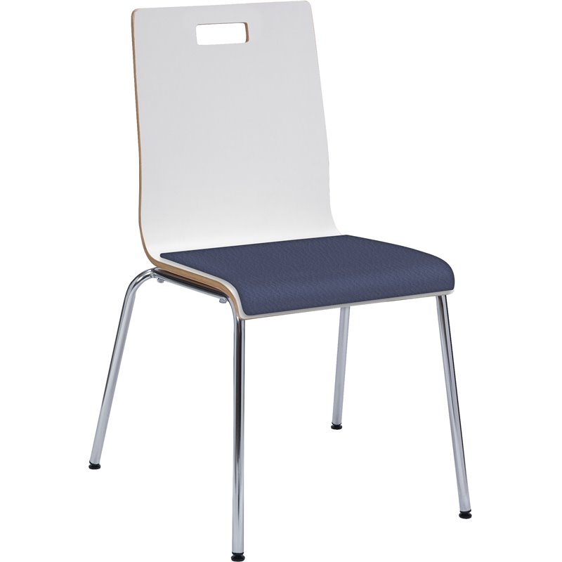 KFI JIVE Stylish Wooden Vinyl Seat Cafe Dining Side Chair in White and Grape