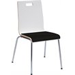 KFI JIVE Stylish Wooden Fabric Seat Cafe Dining Side Chair in White and Tuxedo