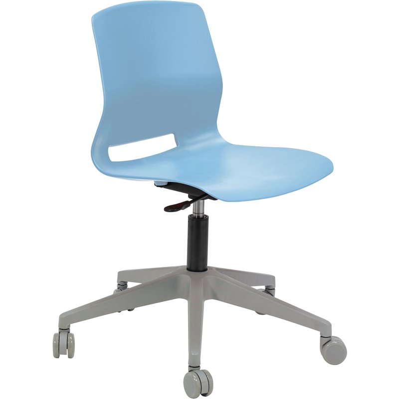 Olio Designs Lola 5 Leg Base Plastic Office Swivel Chair in Sky Blue