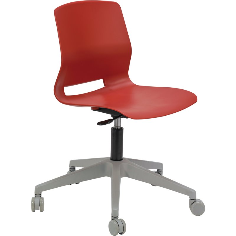 Olio Designs Lola 5 Leg Base Plastic Office Swivel Chair in Peri Red