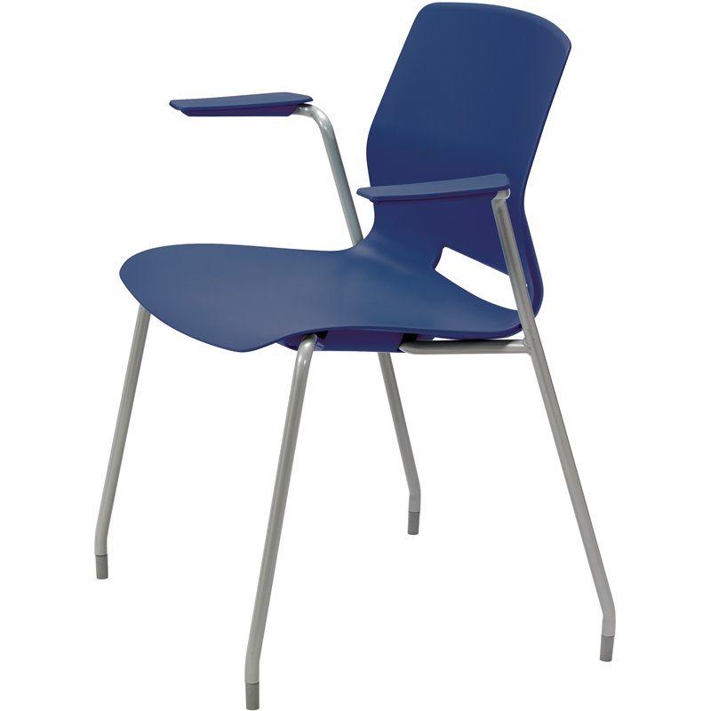 Olio Designs Lola Plastic Stackable Arm Chair in Navy