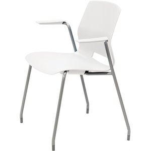 Olio Designs Lola Plastic Stackable Arm Chair in White