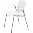 Olio Designs Lola Plastic Stackable Arm Chair in White